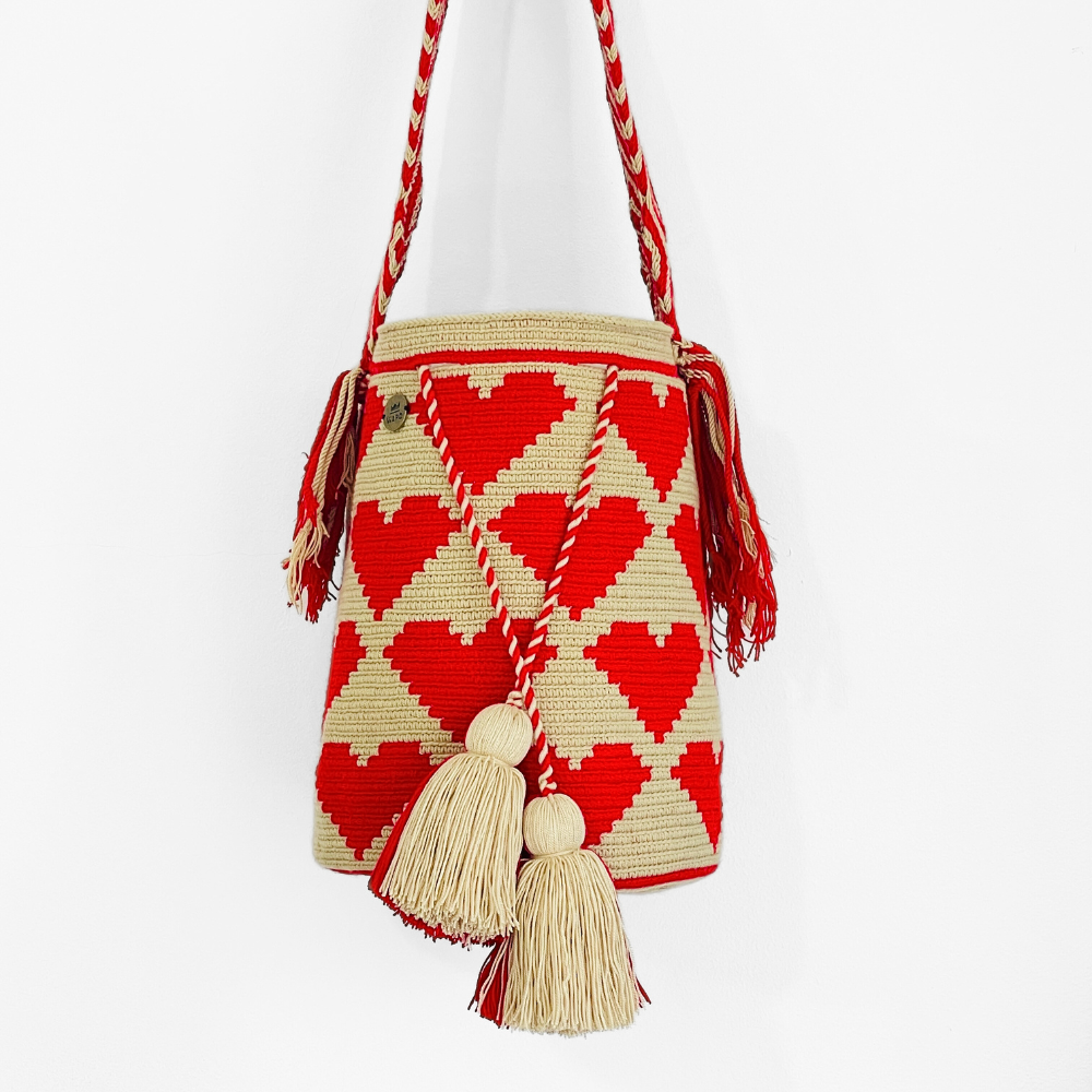 Mala de Ombro Luxury corações vermelho Media