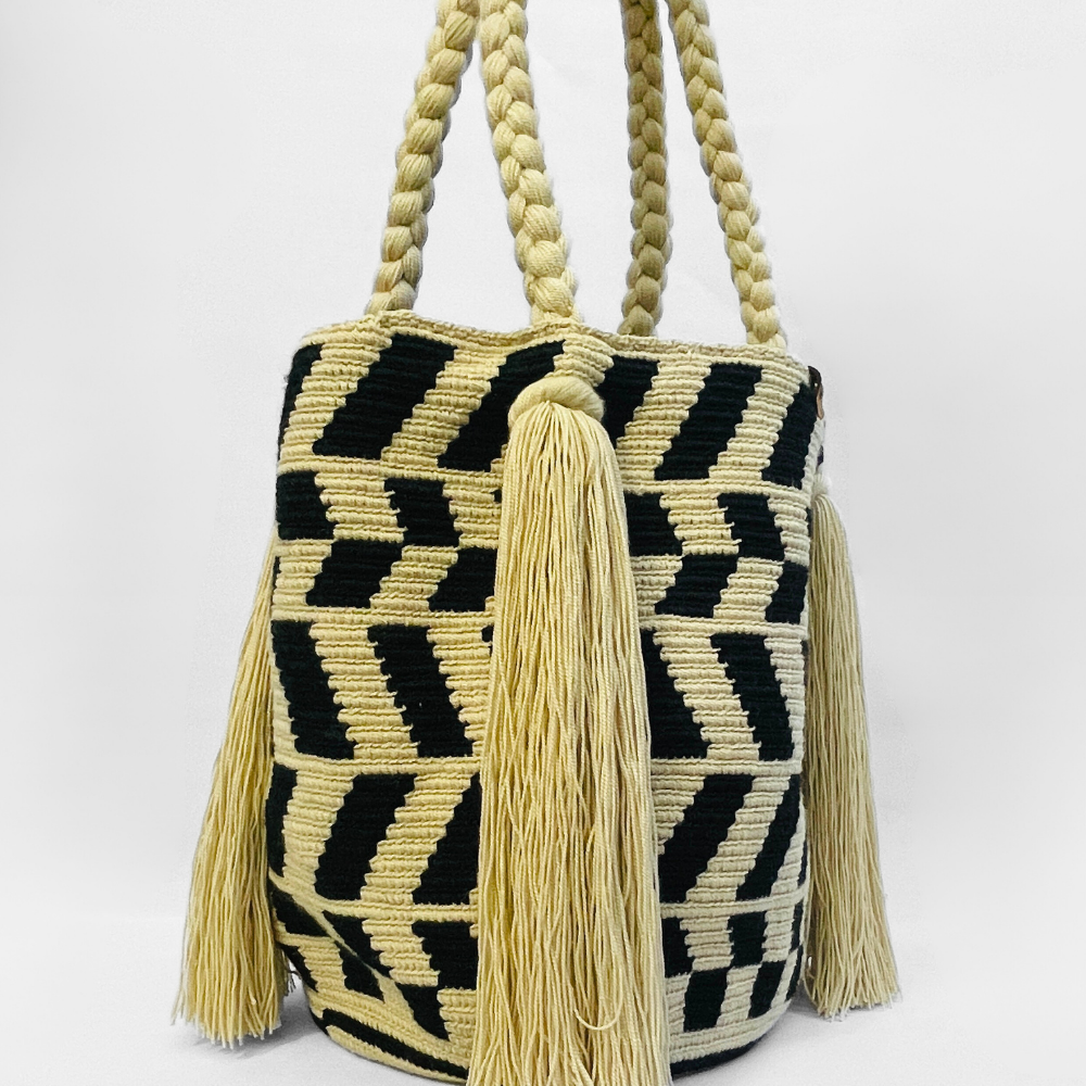 Mala tote branco e bege